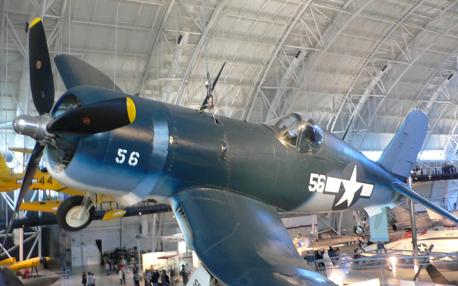 A Vought F4U Corsair fighter aircraft, a World War II era naval aircraft